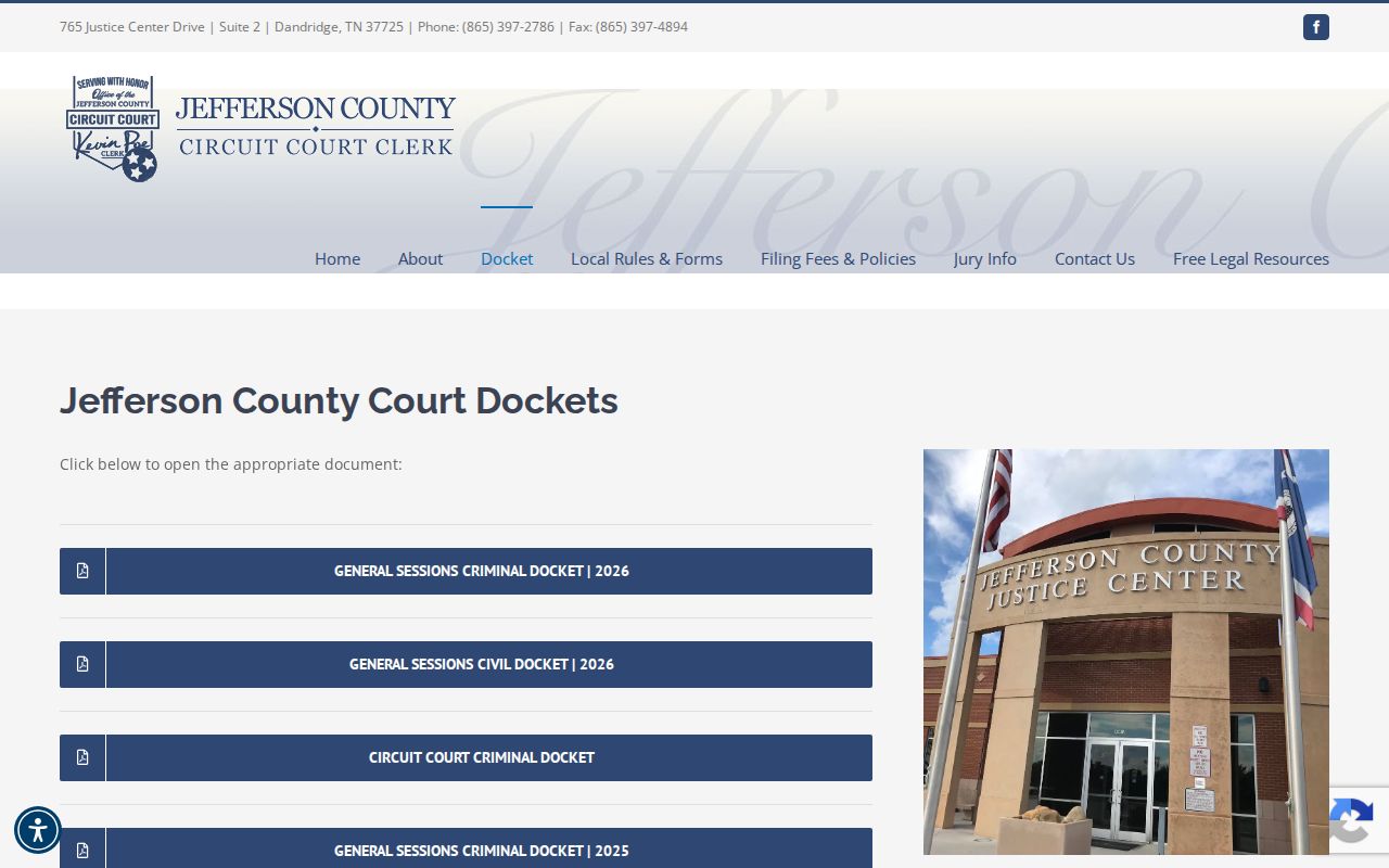Jefferson County court docket source for released inmate records